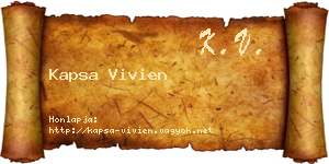 Kapsa Vivien névjegykártya